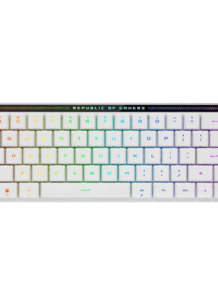 ASUS ROG Falchion RX Low Profile Wireless Gaming Keyboard 65% Compact TKL, Tri-Mode Connectivity, ROG RX Blue Optical Switches, RGB, Touch Panel, Keyboard Cover, PC/Mac Support - White