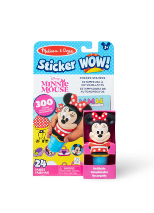 Melissa & Doug Sticker Wow!TM 24-Page Activity Pad and Sticker Stamper, 300 Stickers, Arts and Crafts Fidget Toy Collectible Character – Disney Minnie Mouse - for Kids Ages 3+ - FSC Certified