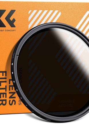 K&F CONCEPT 67mm Variable ND2-400 Lens Filter (1-9 Stops) for Camera Lens | Ultra Slim Adjustable Neutral Density Filter with Microfiber Cleaning Cloth (B-Series) FN101