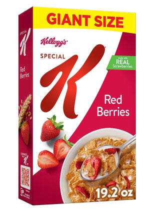 Kellogg's Special K Breakfast Cereal, Family Breakfast, Fiber Cereal, Giant Size, Red Berries, 19.2oz Box (1 Box)
