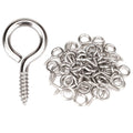 Aovchei Eye Screws, 50Pcs 1 Inch Long, 304 Stainless Steel Screw Hooks, Self Tapping Eye Bolts, Indoor & Outdoor for Hanging Artwork
