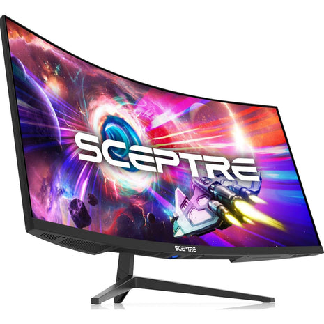 Sceptre 34-Inch Curved Ultrawide WQHD Monitor (3440 ? 1440), R1500, up to 180Hz/165Hz, DisplayPort x2, 99% sRGB, 1ms, Built-in Speakers, Machine Black, 2025 (C345B-QUT168)