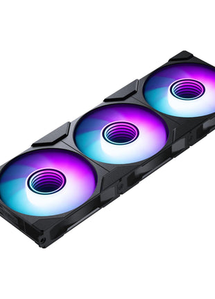 Phanteks M25-120 Gen2 Triple Pack, 3X 120mm ARGB High Performance Cooling Fans, Daisy-Chain Unified Fan Frame, Infinity Mirror hub, Single Cable Connection, Black