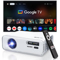 Aurzen EAZZE D1G 4K Supported Google TV Smart Projector with WiFi & Bluetooth, Auto Focus & Keystone, Dolby Audio, Zoom, Movie, Portable Mini Projector for Home & Outdoor Use