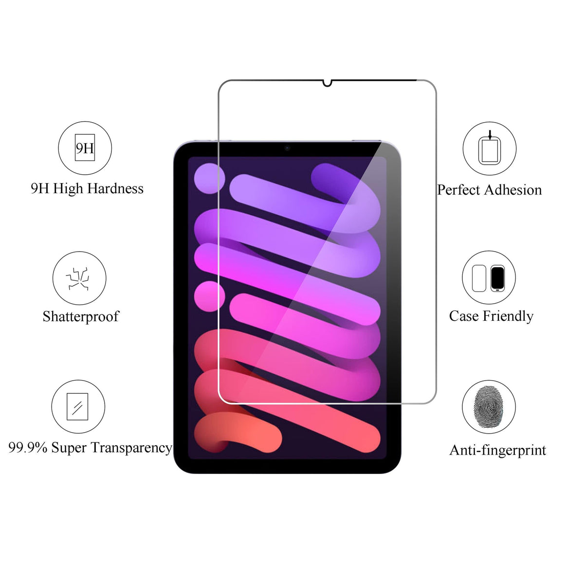 Ailun Screen Protector for iPad Mini 7 A17 Pro 7th Gen 2024 & Mini 6th Gen 2021 Release, 8.3 Inch,Tempered Glass 2.5D Edge,iPad Mini 7 & 6,Case Friendly,2 Pack
