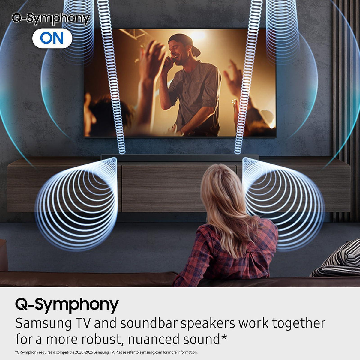 Samsung Q-Series Soundbar HW Q600F 3.1.2 ch Subwoofer (2025 Model) SpaceFit Sound Pro, Q-Symphony, Adaptive Sound