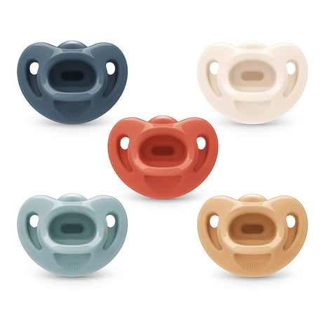 NUK Timeless Comfy Pacifier | 100% Silicone, One-Piece Design | BPA-Free, Gentle on Baby's Skin | 5-Pack, for 0-6M