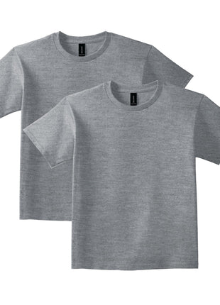 Gildan Youth Ultra Cotton T-Shirt, Style G2000B, 2-Pack, Sport Grey, Large