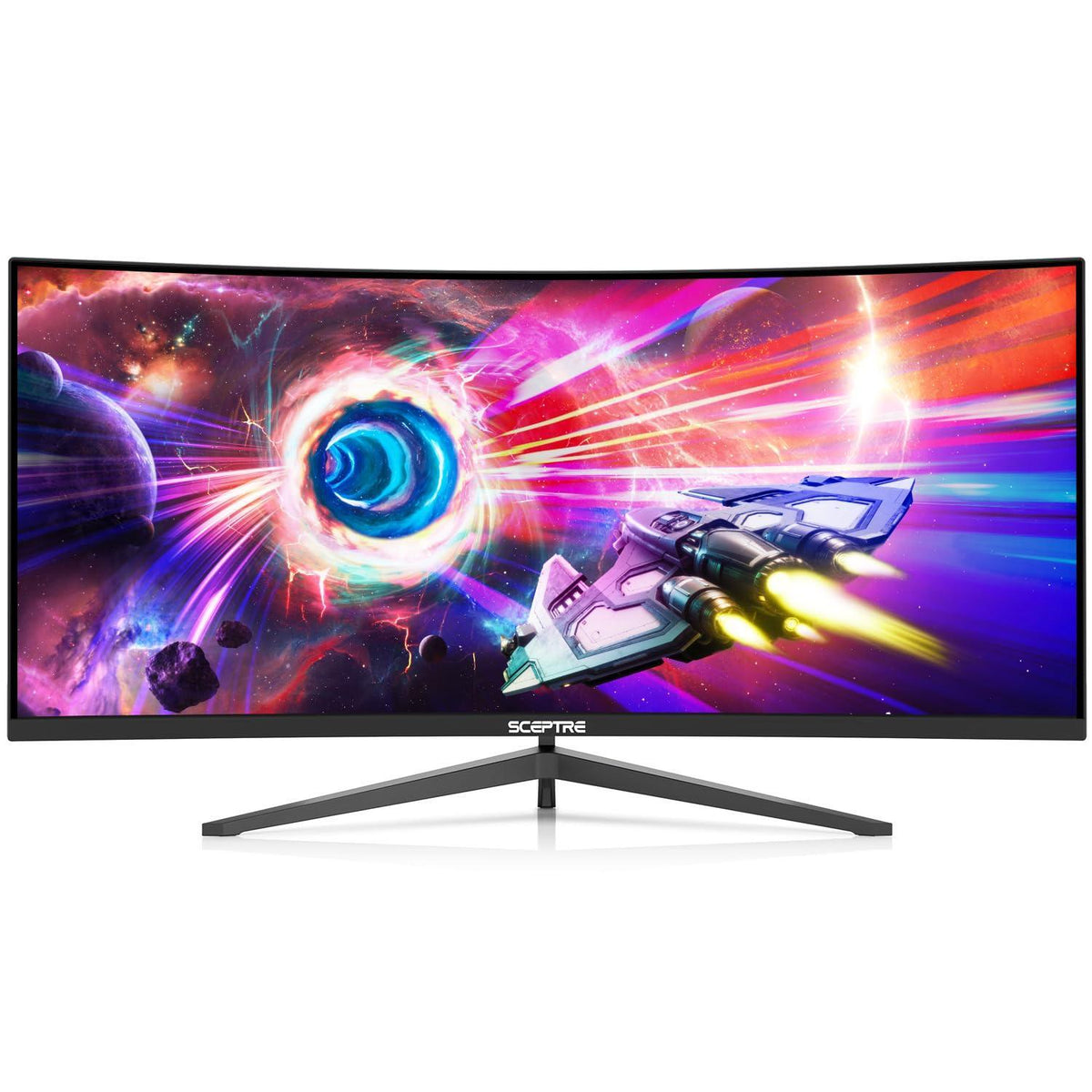 Sceptre 34-Inch Curved Ultrawide WQHD Monitor 3440 x 1440 R1500 up to 180Hz/165Hz DisplayPort x2 99% sRGB 1ms Picture by Picture, Build-in Speakers Machine Black 2025 (C345B-QUT168)