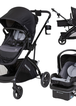 Baby Trend Passport® Switch 6-in-1 Modular Stroller Travel System with EZ-LiftTM Plus Infant Car Seat, Dash Black