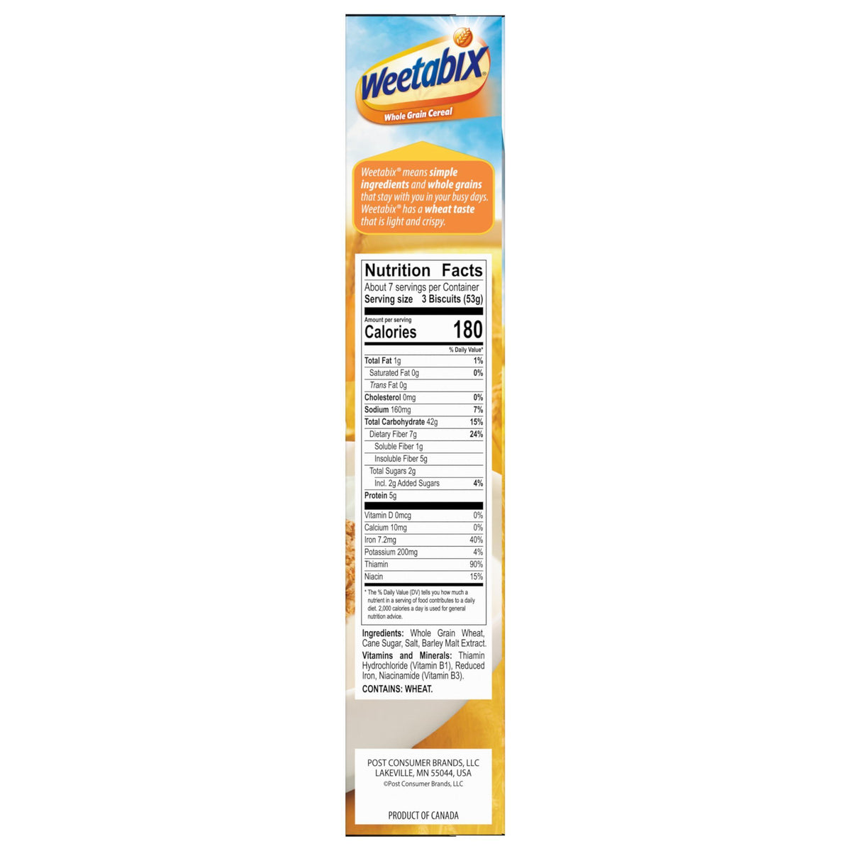 Weetabix Biscuits Whole Grain Cereal, Lightly Sweet Whole Grain Wheat Biscuits, Delicious as Part of Breakfasts or Snacks, 14 OZ Box