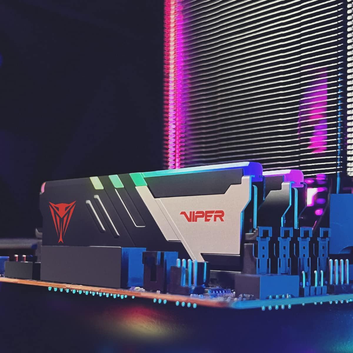 Patriot Memory Viper Venom RGB DDR5 RAM 32GB (2X16GB) 6000MHz CL30 1.35v UDIMM Desktop Gaming Memory Kit Compatible with Intel XMP/AMD Expo - PVVR532G600C30K