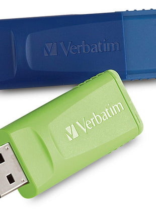 Verbatim 99124 Store 'n'Go USB 2.0 Flash Drive, 32GB, Blue/Green, 2 Pack