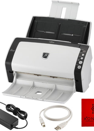 FI-6130 Fujitisu Document Scanner ADF - 1 Year Warranty - Duplex Sheet-Fed Document Scanner with 24V, USB 2.0 Cable & Microfiber Cleaning Cloth (Renewed)