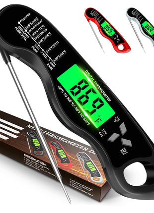 Meat Thermometer Digital,IP67 Waterproof Cooking Thermometer with Backlight, Calibration & Hold Function,Food Thermometer for Cooking,Outdoor Grilling