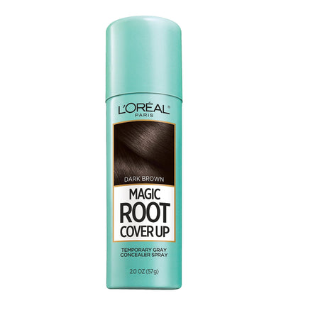 L'Oreal Paris Magic Root Cover Up Gray Hair Spray, 100% Gray Hair Coverage with Buildable, Lightweight, Transfer-Resistant, and Temporary Formula, Ammonia-Free, Dark Brown, 2 oz (1 Count)