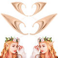 FRESHME Fairy Pixie Elf Ears - Short and Long Style Cosplay Pointed Silicone Ears Halloween Costume Renaissance Accessories Vampire Ears Christmas Dress Up Makeup Party Fairycore Accessories