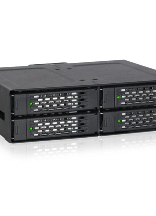ICY DOCK 4 Bay 2.5 SAS/SATA HDD/SSD Metal Mobile Rack Enclosure for 5.25" Bay (with Fan Control) | ToughArmor MB607SP-B