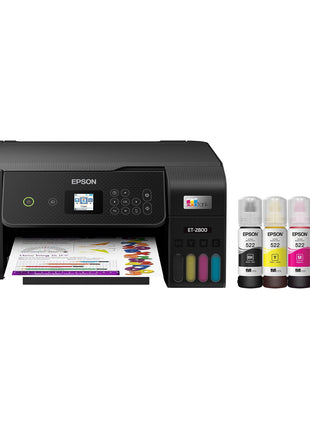 Epson EcoTank ET-2800 Wireless Color All-in-One Cartridge-Free Ink Supertank Printer with Scan and Copy for Home Use, Black