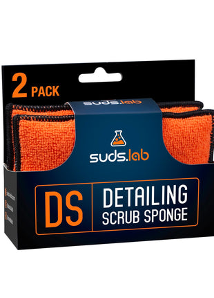 Suds Lab DS Microfiber Detailing Scrub Pad 2 Pack - Car Interior Cleaning & Detailing Microfiber Scrub Pads - Safe On Leather, Vinyl, Plastic, Etc.