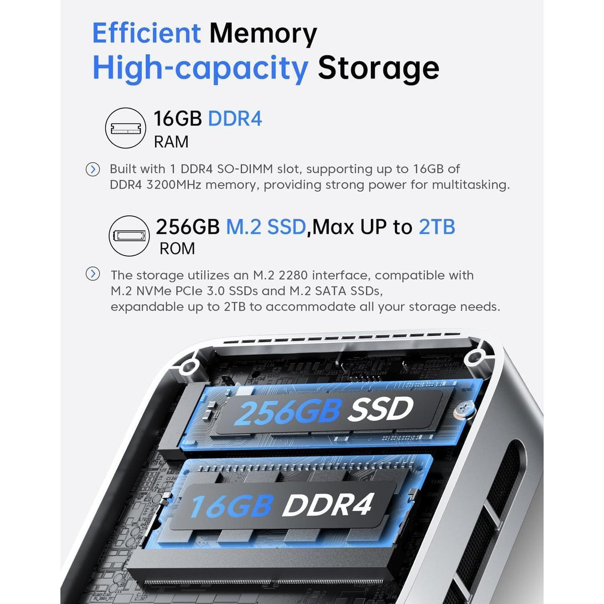 ACEMAGIC Mini Pc 11 Pro, Processor N97 (Beat N100/N95/N150) up to 3.6 GHz Mini Computers, 16GB DDR4 256GB SSD, 4K Dual Display WiFi BT VESA Micro Small Pc for Business and Home, Mini Desktop