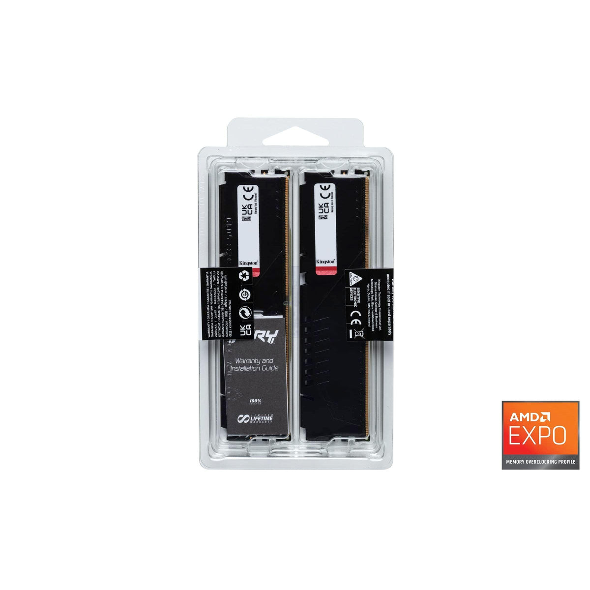 Kingston Fury Beast Black DDR5 64GB (2x32GB) 5200MT/s CL40 DIMM Desktop Gaming Memory Kit of 2 AMD Expo and Intel XMP - KF552C40BB2K2-64