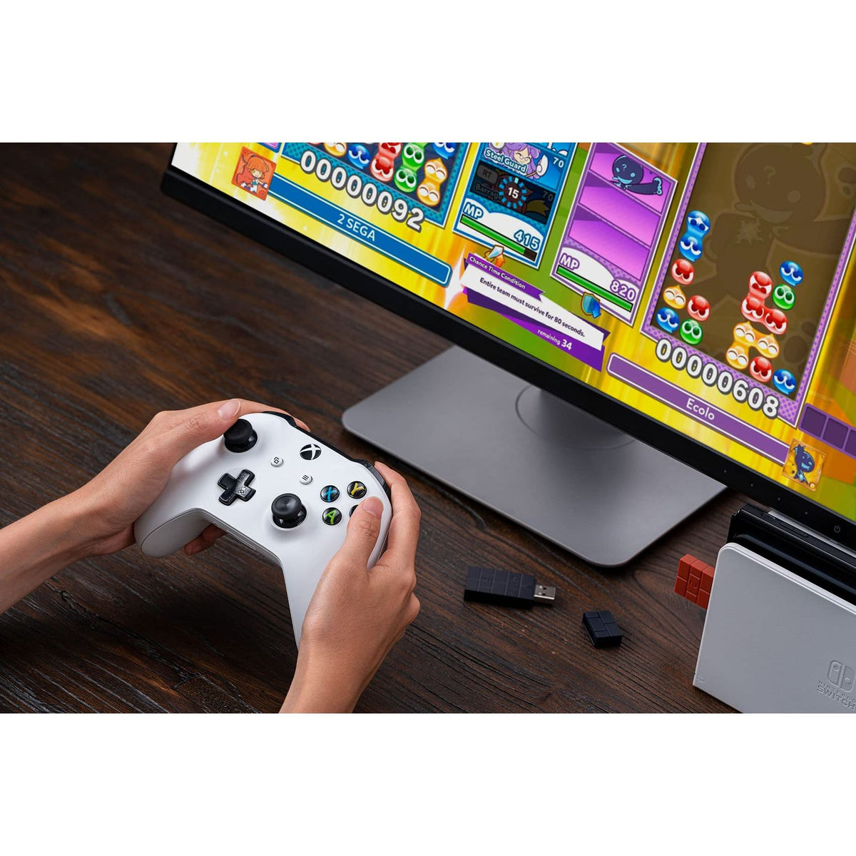 8BitDo Wireless USB Adapter 2 for Switch/Switch 2, Windows PC, Mac & Raspberry Pi, Compatible with Xbox Series X & S Controller, Xbox One Bluetooth Controller, Switch Pro and PS5 Controller (Brown)