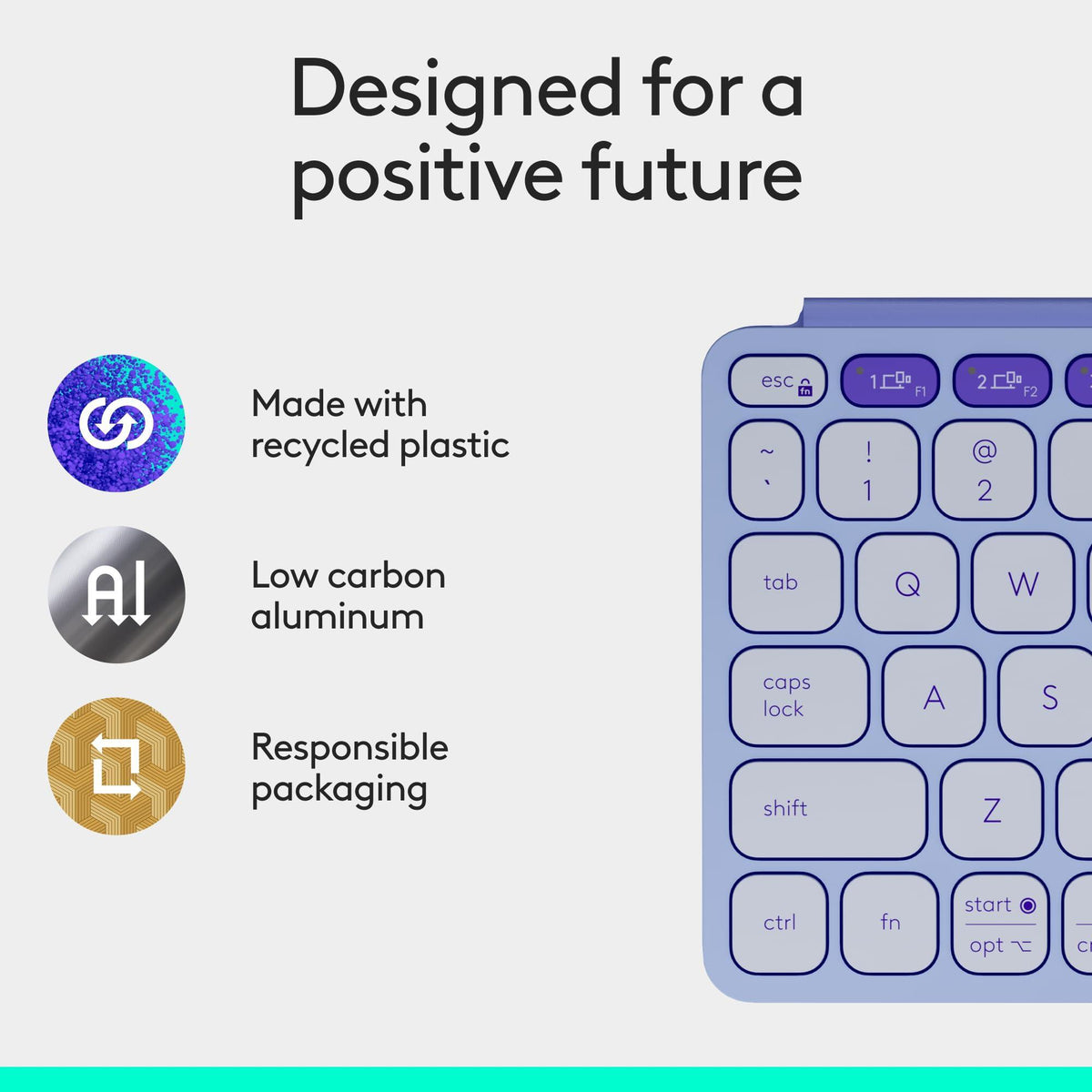 Logitech Keys-to-GO 2 Portable Bluetooth Tablet Keyboard with Built-in Cover, Slim & Compact Wireless Keyboard for Windows, Android, Linux, iPad, iPhone, Mac, Apple TV - Lilac