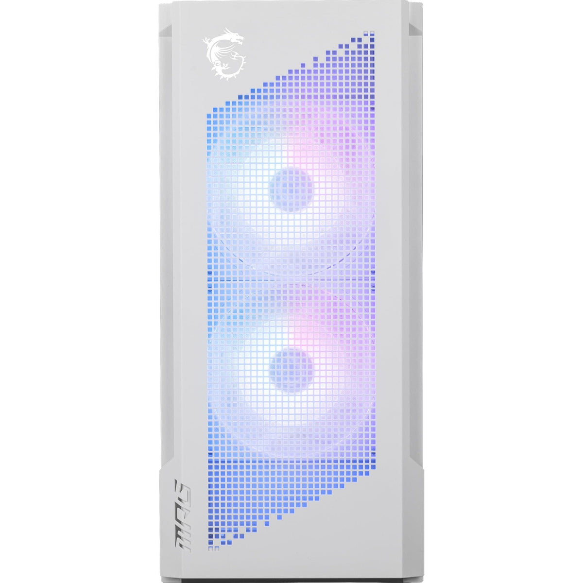 MSI MPG Velox 300R Airflow PZ White - Mid-Tower Gaming PC Case - Tempered Glass Side Panel - 2 x 160 mm Dual Layer Blades Fans - Liquid Cooling Support up to 360mm Radiator - Mesh Panel for Airflow