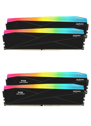 V-Color DDR5 SCC 2+2 KIT Manta XFinity 32GB(16GBx2) 8000MHz CUDIMM with RGB Filler kit CL38 1.45V RGB Gaming Desktop Upgrade RAM Memory Module - Black/Silver (TMXFCL1680838KS-DK)