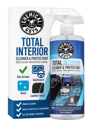 Chemical Guys Total Interior Cleaner & Protectant – Chemical Guys Interior Cleaner, Cleans & Protects Leather, Vinyl, Plastic, Rubber, Glass with a Streak-Free Finish — Cars, Trucks, SUVs, RVs, 32 oz