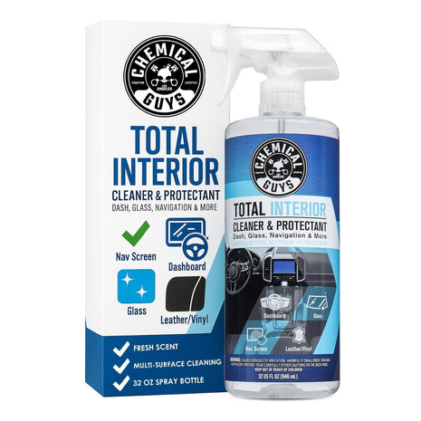 Chemical Guys Total Interior Cleaner & Protectant – Chemical Guys Interior Cleaner, Cleans & Protects Leather, Vinyl, Plastic, Rubber, Glass with a Streak-Free Finish — Cars, Trucks, SUVs, RVs, 32 oz