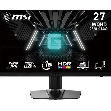 msi G272QPF E2 27-inch 2560 x 1440 (QHD) Computer Monitor, 180Hz, AMD Adaptive Sync, HDMI, DisplayPort, VESA, Tilt, Height Adjustable, Speaker, 1ms, Black