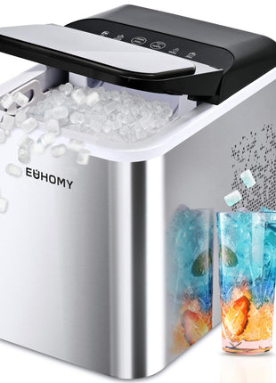 EUHOMY Nugget Ice Makers Countertop, Ready in 8 Mins, 35lbs/24H, Self-Cleaning, Portable Ice Maker Machine with Ice Scoop & Basket, Sonic Ice Maker with Chewable Pellet Ice for Home/Party/RV/Camping