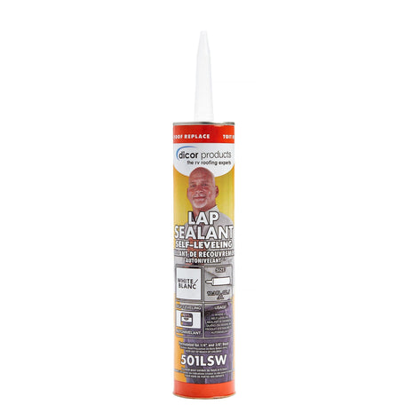 Dicor 501LSW-1 Epdm Self-Leveling Lap Sealant-10.3 Oz. Tube, White, 10.3 Fluid_Ounces (Packaging May Vary)