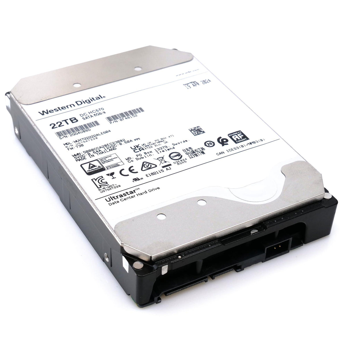 Western Digital HGST Ultrastar HC570 WUH722222ALE604 0F48152 22TB 7.2K RPM SATA 6Gb/s 512e Power Disable 3.5in Enterprise Hard Drive