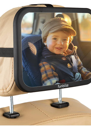 Baby Car Mirror Backseat, Black | Most Stable, Premium Matte Finish, Ultra High Definition PMMA Material, Secure and Shatterproof