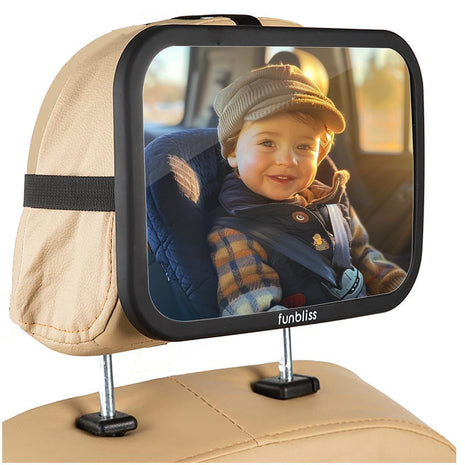 Baby Car Mirror Backseat, Black | Most Stable, Premium Matte Finish, Ultra High Definition PMMA Material, Secure and Shatterproof