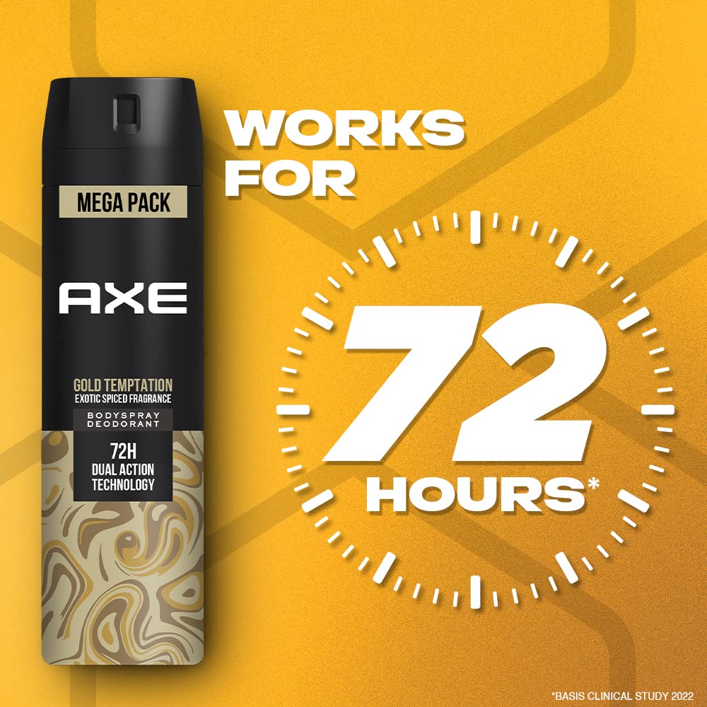 Axe Gold Temptation Long Lasting Deodorant Bodyspray For Men, 215ml