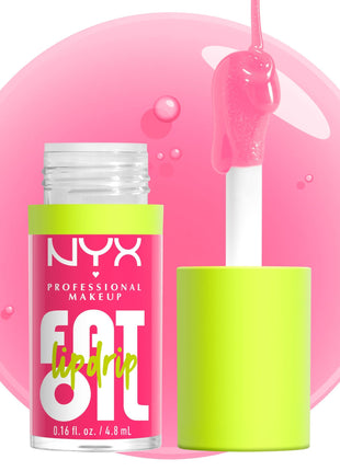 NYX PROFESSIONAL MAKEUP Fat Oil Lip Drip, Moisturizing Lip Oil Gloss, Vegan Tinted Formula, Up to 12 HR Hydration - Missed Call (Sheer Pink)