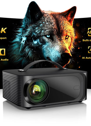 [Official Licensed APPs/2500 ANSI] Outdoor-Projector-4K with Wifi6 and Bluetooth, Smart TV OS & DoIby Audio, Portable Projector with YouTube/PrimeVideo, ONOAYO 1080P Proyector with 300 ''Display