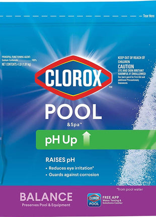Clorox® Pool&SpaTM Swimming Pool pH Up, Raises pH, Protects Against Eye and Skin Irritation, 4LB (Pack of 1)