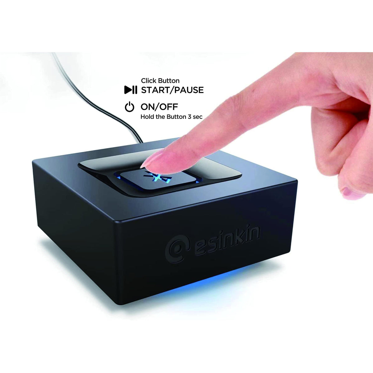 esinkin Bluetooth Audio Adapter for Music Streaming Sound System, Wireless Audio Adapter Works with Smartphones and Tablets, Bluetooth Receiver for Home Stereo