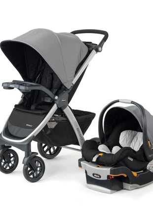 Chicco Bravo 3-in-1 Travel System, Quick-Fold Stroller with Car Seat | Camden colorway, KeyFit 30 car seat, 3 modes, UPF 50+ canopy, one-hand fold, all-wheel suspension, baby travel stroller