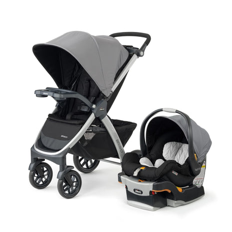 Chicco Bravo 3-in-1 Travel System, Quick-Fold Stroller with Car Seat | Camden colorway, KeyFit 30 car seat, 3 modes, UPF 50+ canopy, one-hand fold, all-wheel suspension, baby travel stroller