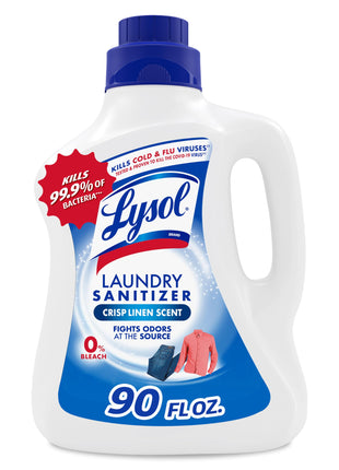 Lysol Laundry Sanitizer Additive, Bacteria Causing Laundry Odor Eliminator, Detergent Additive, Crisp Linen, 90oz