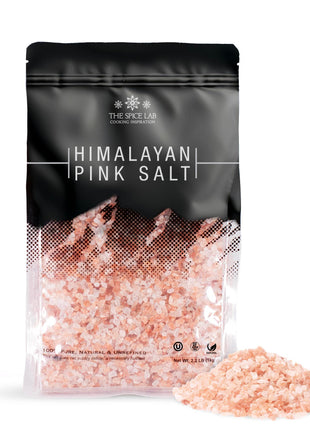 The Spice Lab Pink Himalayan Salt – Coarse Grain, 2.2 lb / 1 Kilo - Himalayan Pink Salt for Grinder Refill – Gourmet Pure Crystal – Kosher & Natural Certified