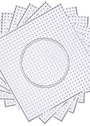 H&W 4PCS 5mm Fuse Beads Boards, Large Clear Pegboards Kits, with Gift 4 Lroning Paper (WA3-Z1)