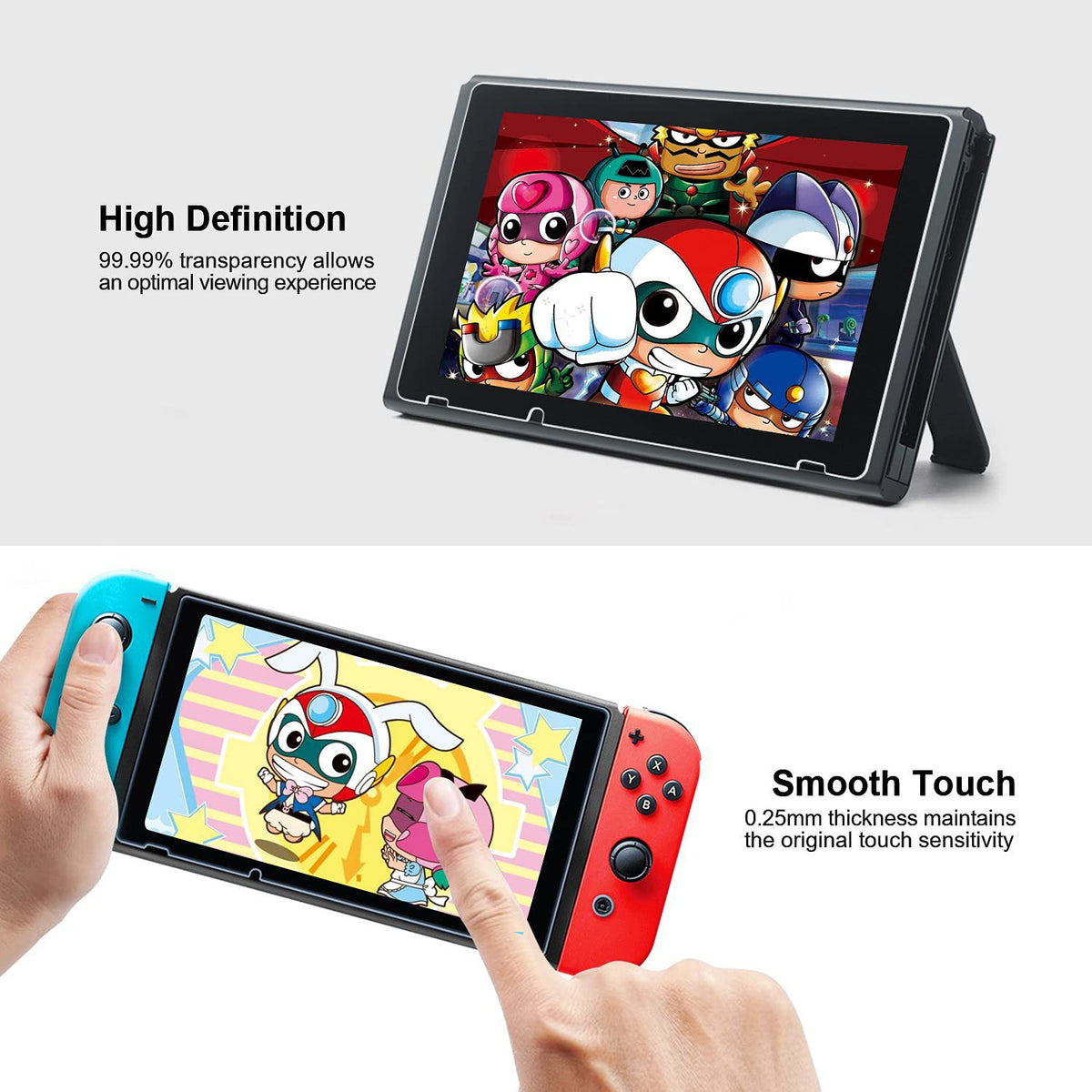 ivoler [3 Pack] Screen Protector Tempered Glass for Nintendo Switch, iVoler Transparent HD Clear Anti-Scratch Screen Protector Compatible Nintendo Switch