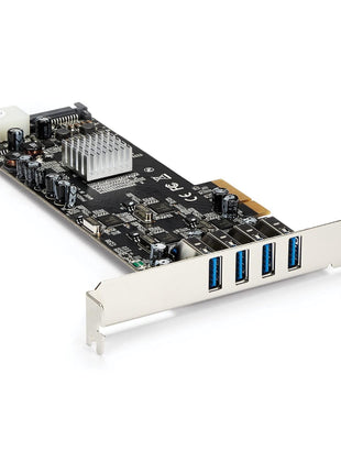 StarTech.com 4 Port USB 3.0 PCIe Card w/ 4 Dedicated 5Gbps Channels (USB 3.2 Gen 1) - UASP - SATA / LP4 Power - PCI Express Adapter Card (PEXUSB3S44V)